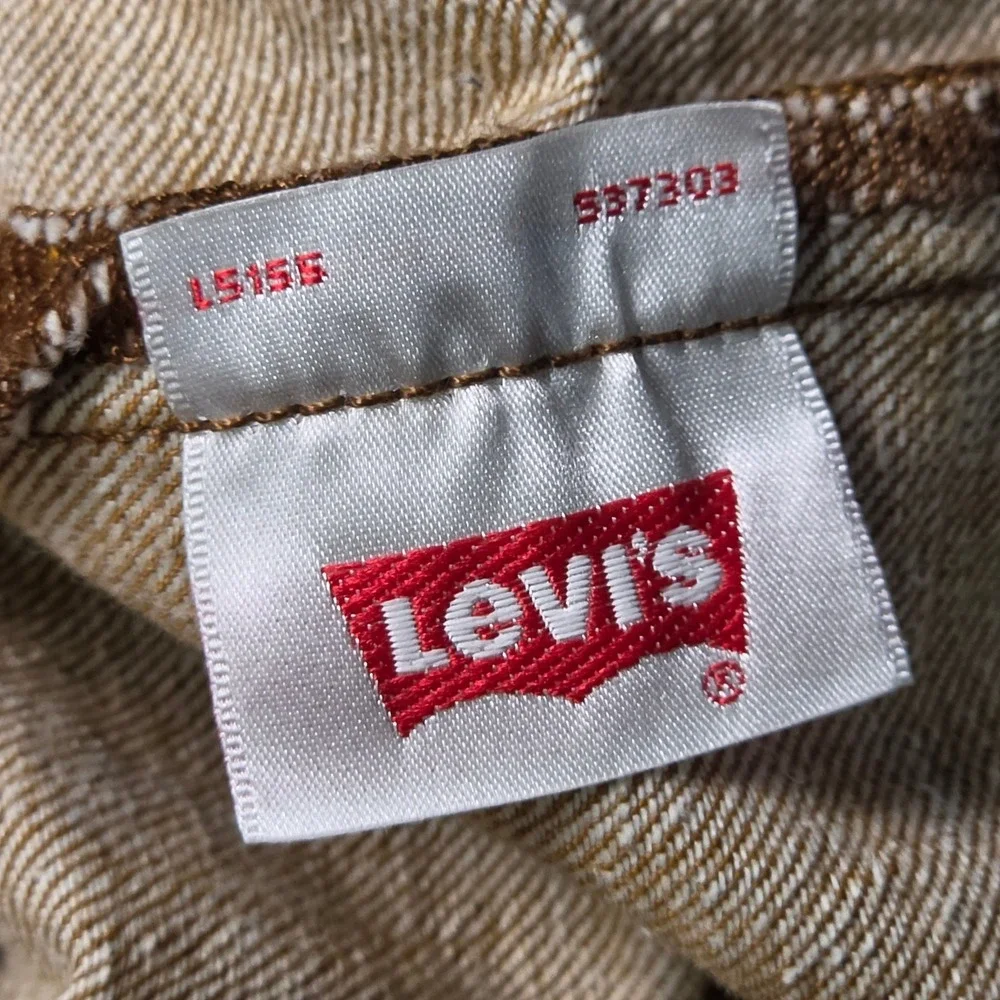 Levis 501 Original Fit Jeans Mens 42x34 Brown White Oak Cone Denim Button Fly
